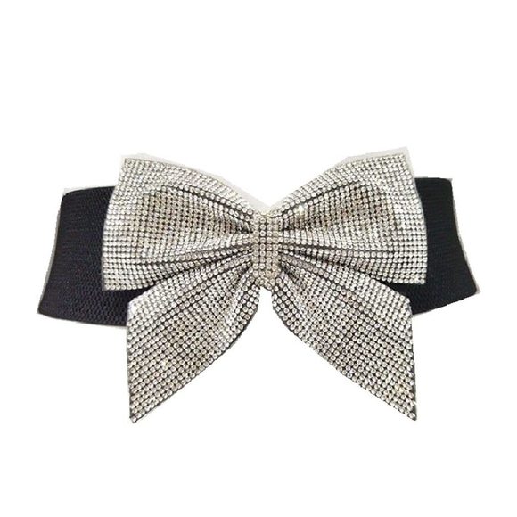 Rhinestone Bow High Waist Belts Women Western Elastic Bowknot Corset Belt